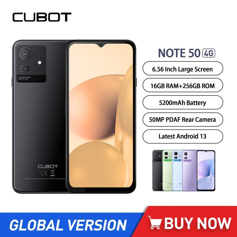 Cubot Note 50 ʹ Ʈ, Ÿھ 8GB + 256GB, ȵ̵ 13 ޴, 6.56 ġ ÷, 50MP ī޶, 5200mAh ͸ NFC